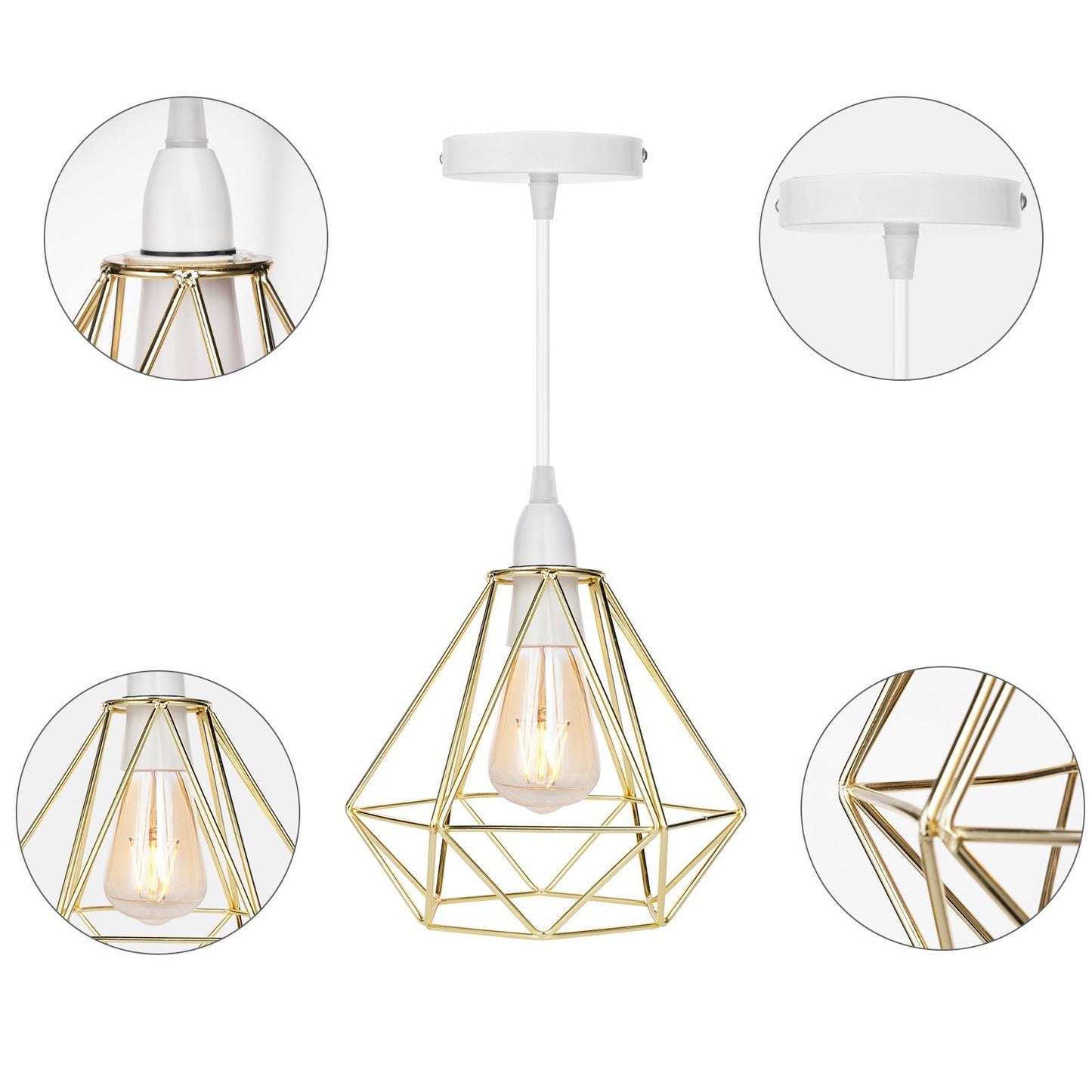 Noordse Diamant Metalen Hanglamp - Modern & Elegant-light decor-De Bazelaar