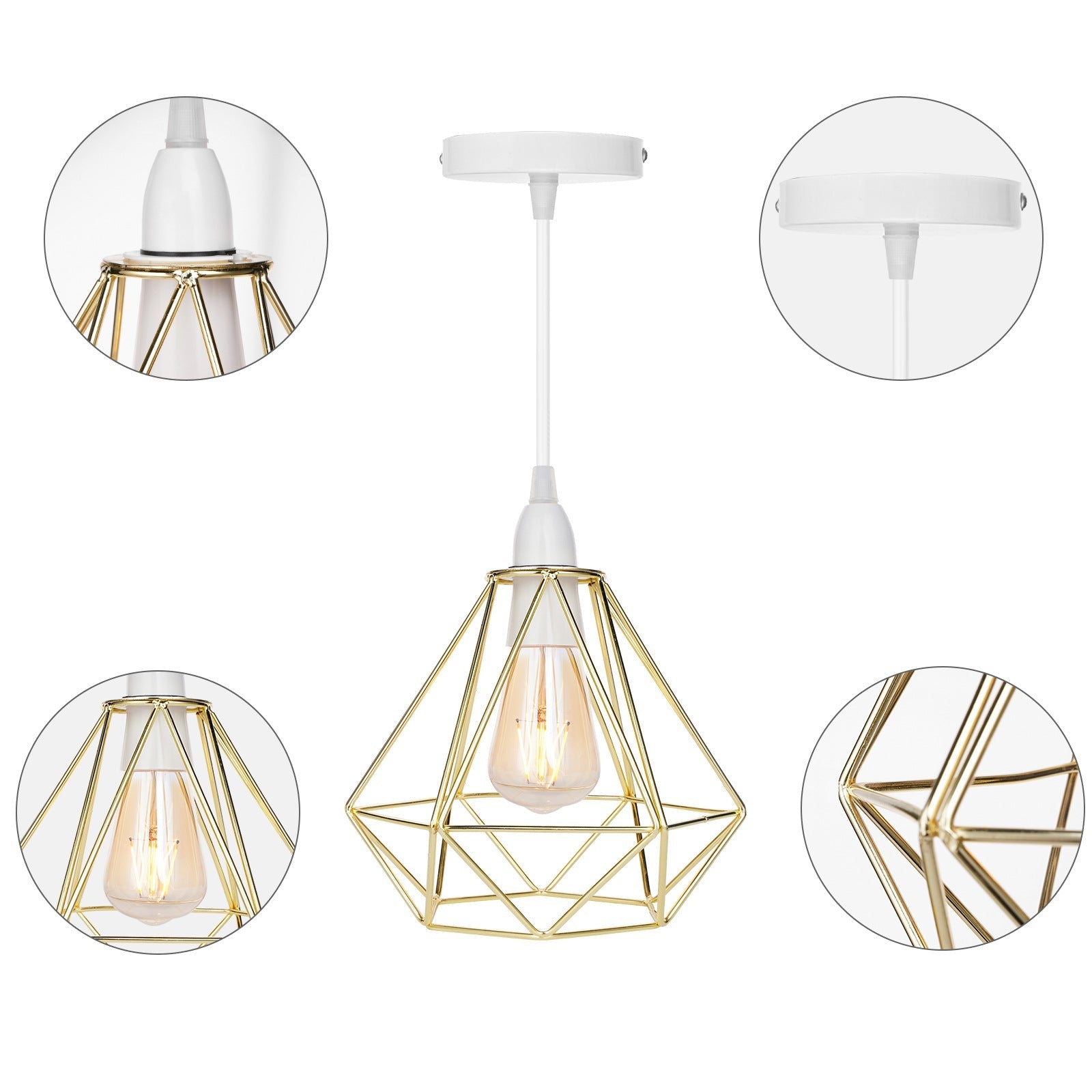 Noordse Diamant Metalen Hanglamp - Modern & Elegant-light decor-De Bazelaar