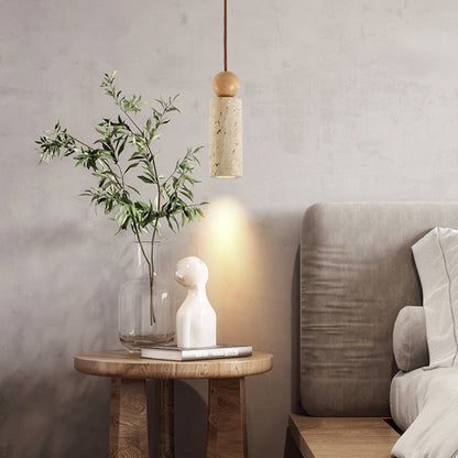 Moderne Travertin Hanglamp in Japanse Stijl – Elegantie en Rust