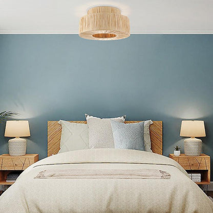 Moderne Rotan Boheemse Plafondlamp-light decor-De Bazelaar