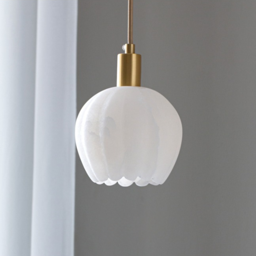 Alabaster Hanglamp Lilin – Luxe Marmeren Design met LED