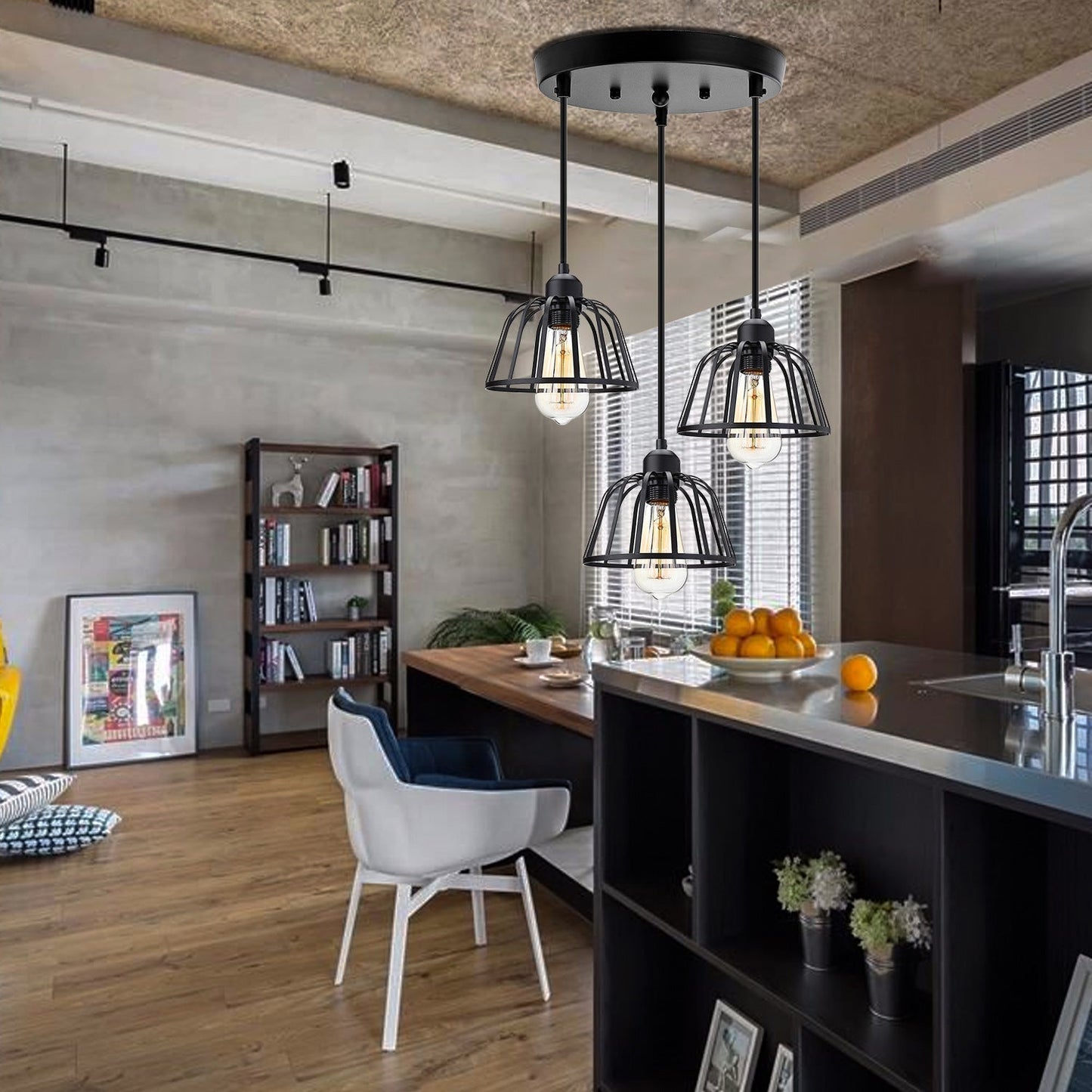 Retro Industriële Hanglamp Zwart Metaal-light decor-De Bazelaar