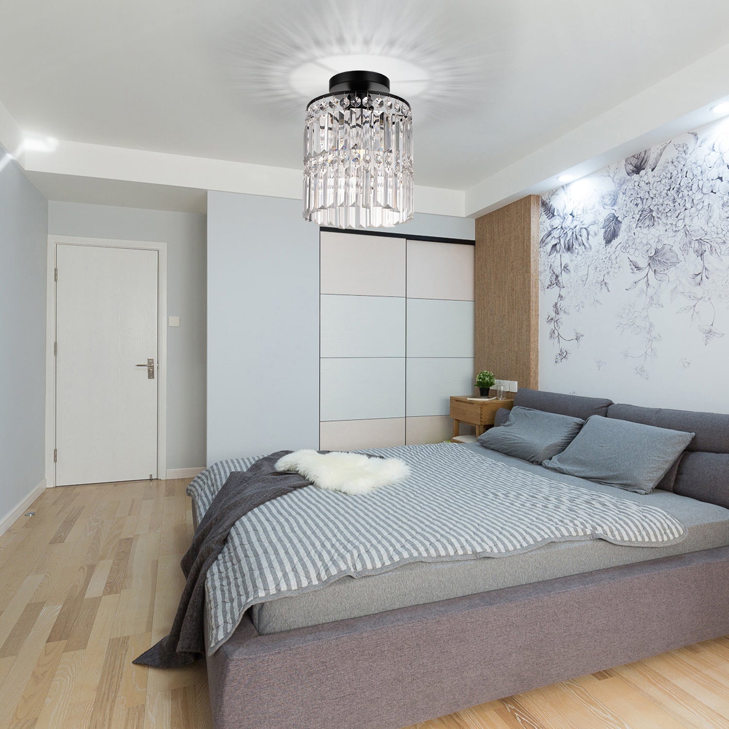 Luxe Kristallen Plafondlamp met Koperen Afwerking-light decor-De Bazelaar