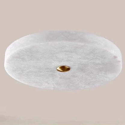 Luxe Ronde Inbouw LED Plafondlamp van Marmer en Koper-light decor-De Bazelaar
