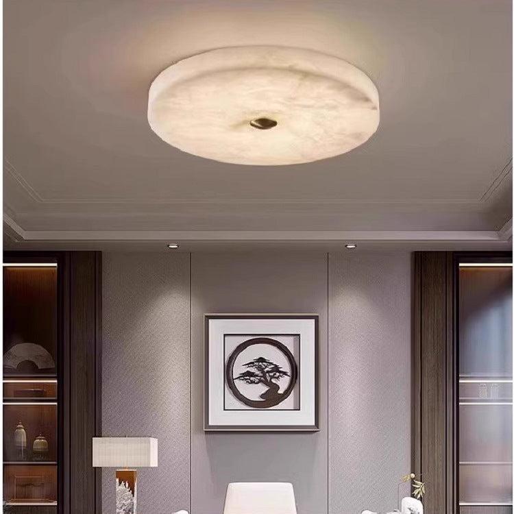 Luxe Ronde Inbouw LED Plafondlamp van Marmer en Koper-light decor-De Bazelaar