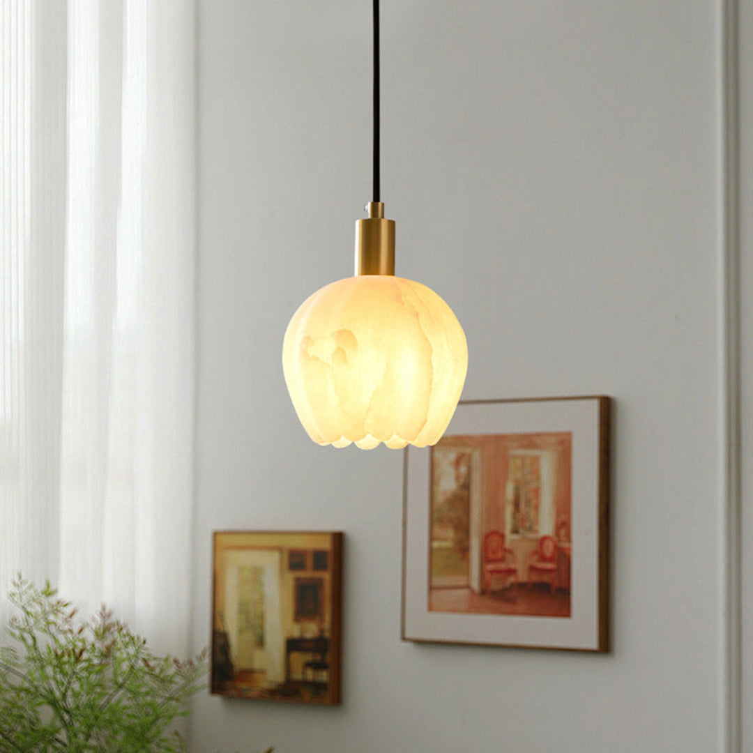 Alabaster Hanglamp Lilin – Luxe Marmeren Design met LED