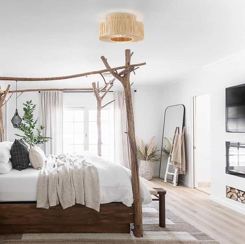 Moderne Rotan Boheemse Plafondlamp-light decor-De Bazelaar