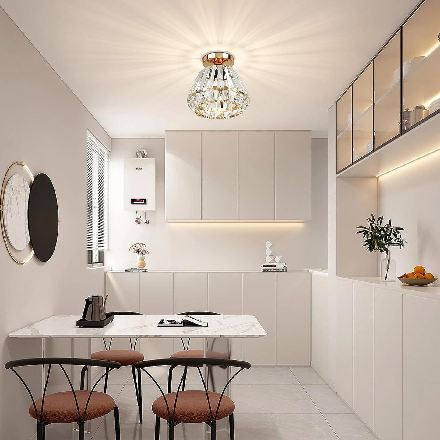 Luxe Kristallen Plafondlamp Nordic Design-light decor-De Bazelaar