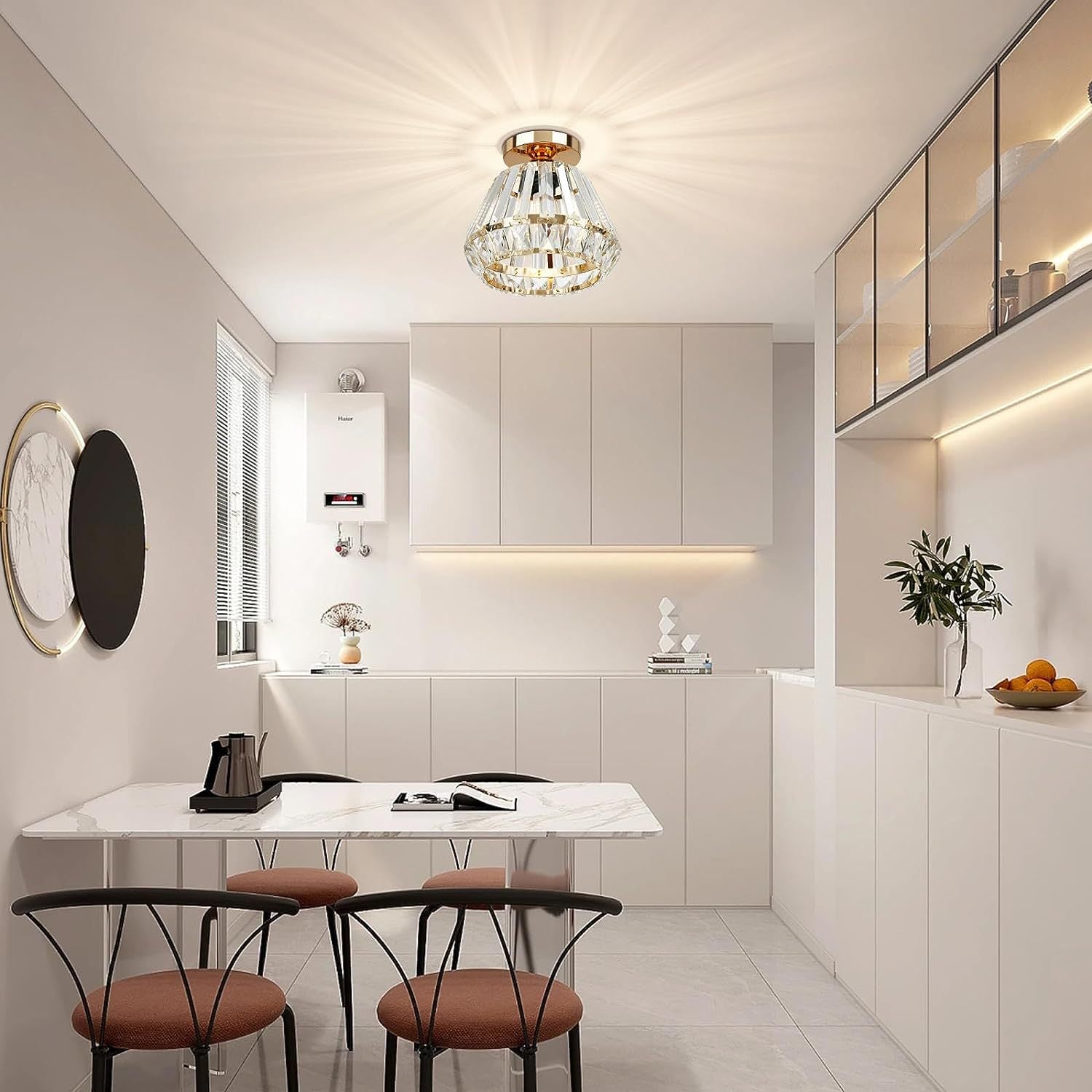 Luxe Kristallen Plafondlamp Nordic Design-light decor-De Bazelaar