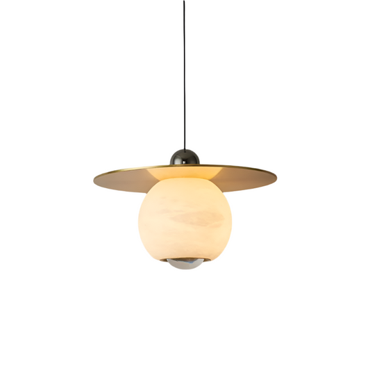 Aluminium LED Hanglamp met Marmer Design-light decor-De Bazelaar