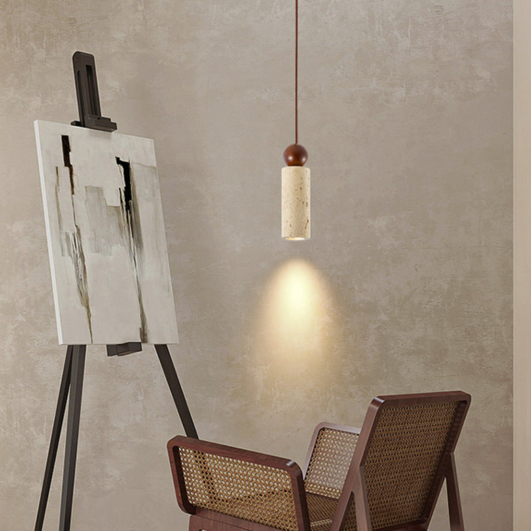 Moderne Travertin Hanglamp in Japanse Stijl – Elegantie en Rust