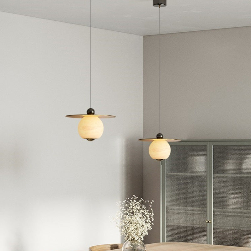 Aluminium LED Hanglamp met Marmer Design-light decor-De Bazelaar