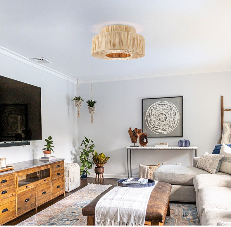 Moderne Rotan Boheemse Plafondlamp-light decor-De Bazelaar