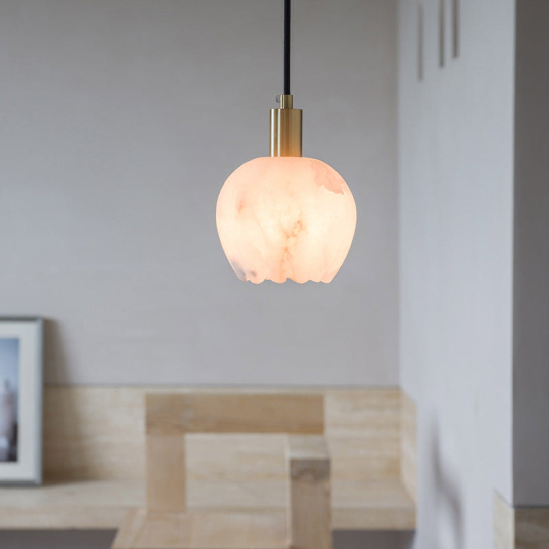 Alabaster Hanglamp Lilin – Luxe Marmeren Design met LED