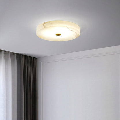 Luxe Ronde Inbouw LED Plafondlamp van Marmer en Koper-light decor-De Bazelaar