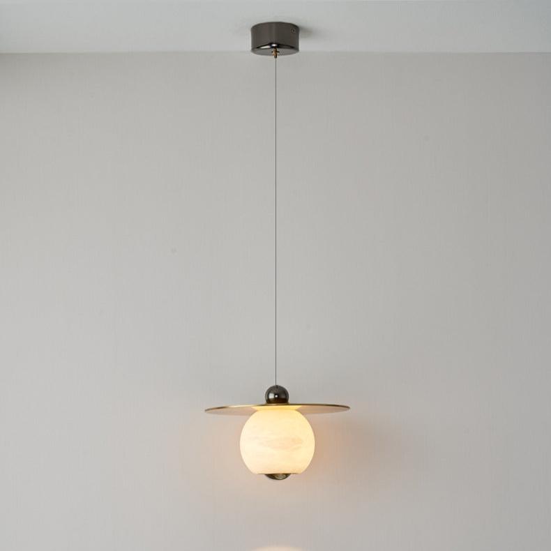 Aluminium LED Hanglamp met Marmer Design-light decor-De Bazelaar