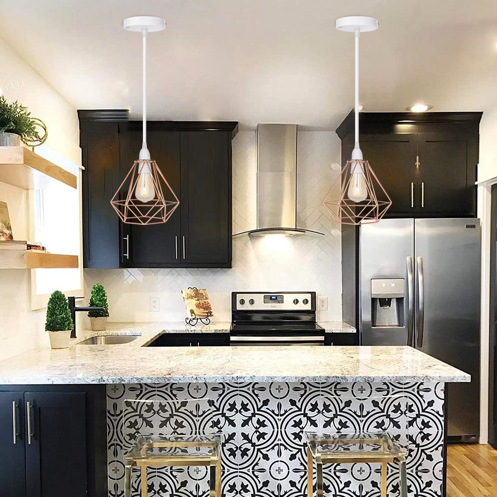 Noordse Diamant Metalen Hanglamp - Modern & Elegant-light decor-De Bazelaar