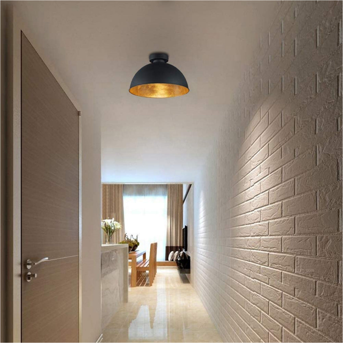 Retro Plafondlamp Goudblad - Elegant en Duurzaam-light decor-De Bazelaar