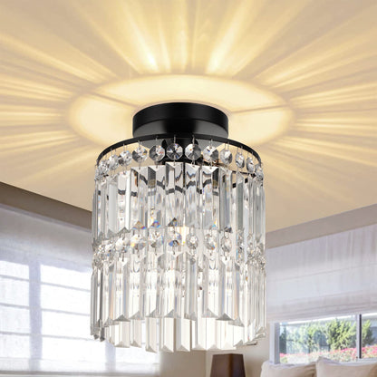 Luxe Kristallen Plafondlamp met Koperen Afwerking-light decor-De Bazelaar
