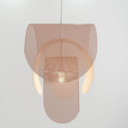 Geperforeerde metalen hanglamp in elegante rosé afwerking