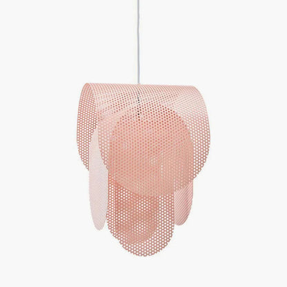 Geperforeerde metalen hanglamp in elegante rosé afwerking