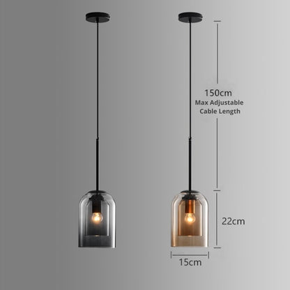 Retro Luxe Hanglamp Dubbel Glas – Tijdloos & Stijlvol-light decor-De Bazelaar