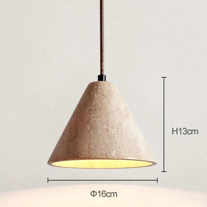 Moderne Travertin Hanglamp LED – Elegante Gele Kalksteen Designlamp-light decor-De Bazelaar