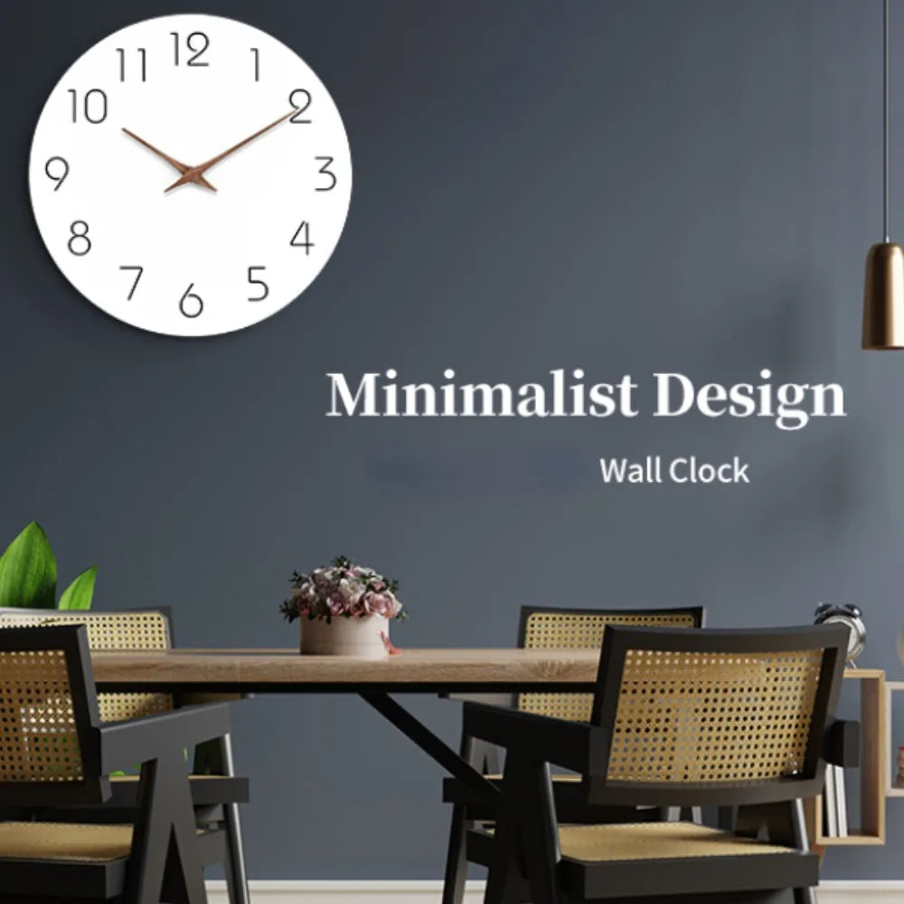 Moderne Minimalistische Wandklok - Stille Niet-Tikkende Ontwerp - Perfecte Decoratie-Wall Clocks-De Bazelaar