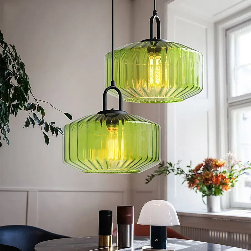 Retro Glazen Hanglamp in Nordic Loft-Stijl-light decor-De Bazelaar