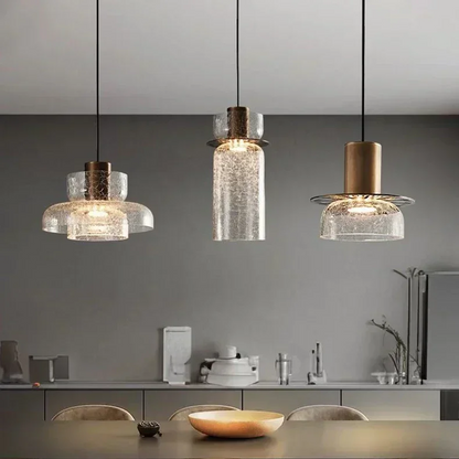 Retro LED Hanglamp Gebroken Glas - Luxe & Stijlvol-light decor-De Bazelaar