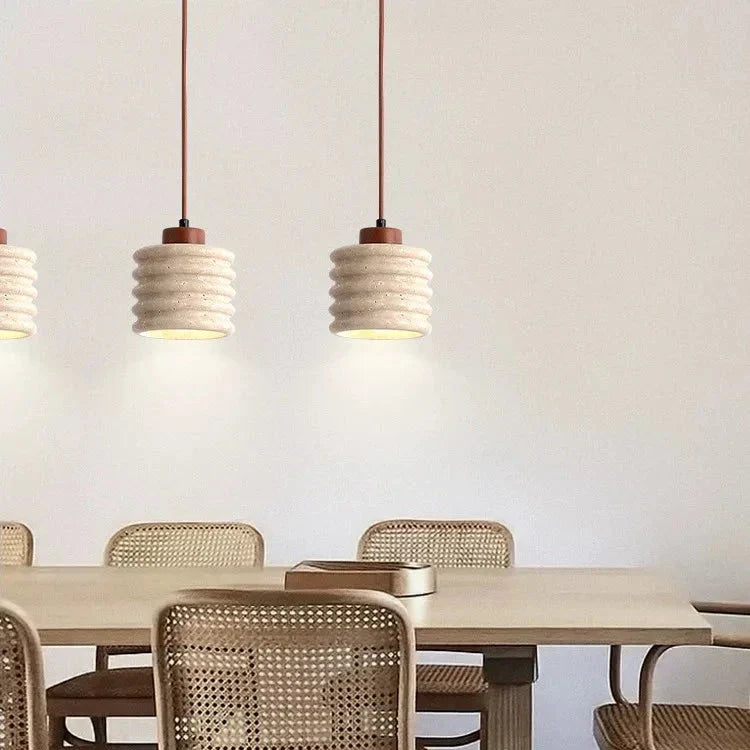 Luxe Travertin Hanglamp met LED – Crème Design-light decor-De Bazelaar