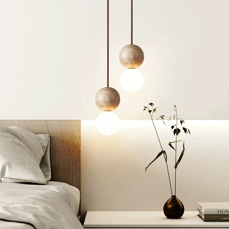 LED Hanglamp Creme Steen - Retro & Minimalistisch-light decor-De Bazelaar