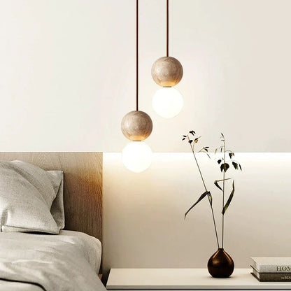 LED Hanglamp Creme Steen - Retro & Minimalistisch-light decor-De Bazelaar
