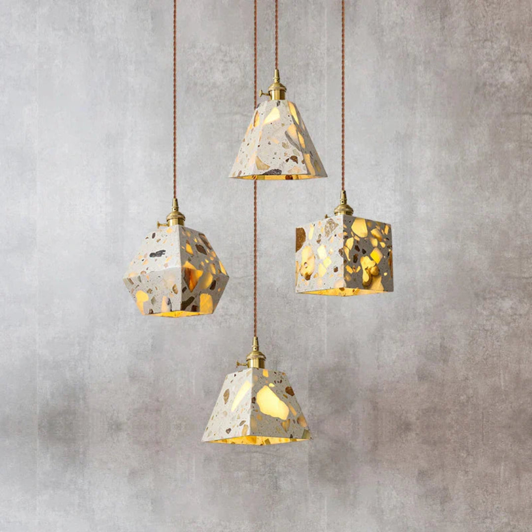 Hanglamp LED in Terrazzo Marmer – Modern Scandinavisch Design