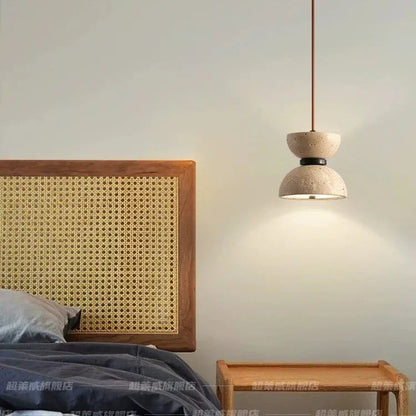 LED Hanglamp Travertijnsteen – Minimalistisch Design-light decor-De Bazelaar