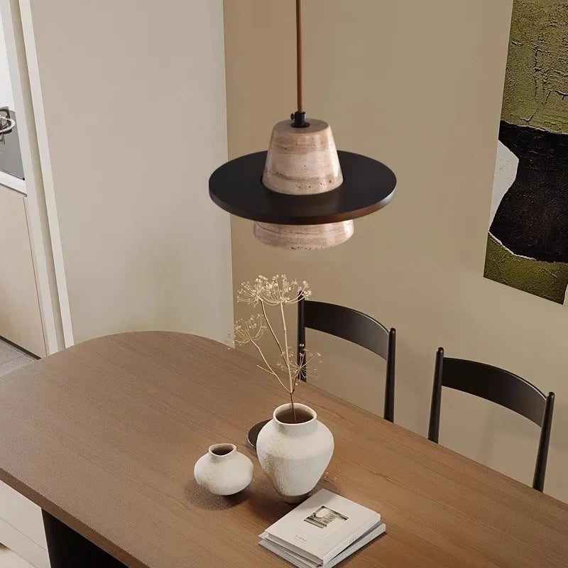 LED Hanglamp Retro Crème Steen-light decor-De Bazelaar