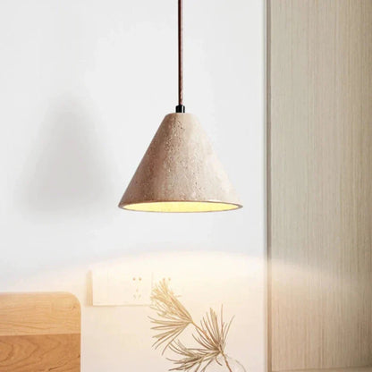 Moderne Travertin Hanglamp LED – Elegante Gele Kalksteen Designlamp-light decor-De Bazelaar