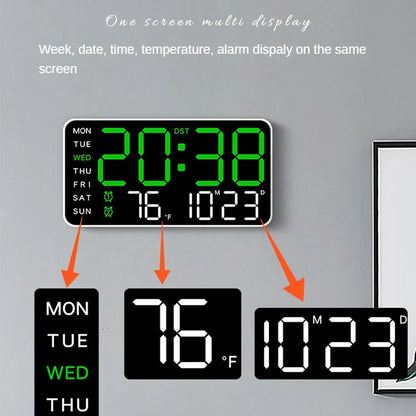 Productiviteits LED Wekker - Kalender & Stem Geactiveerd - Slimme Organisatie-Wall Clocks-De Bazelaar