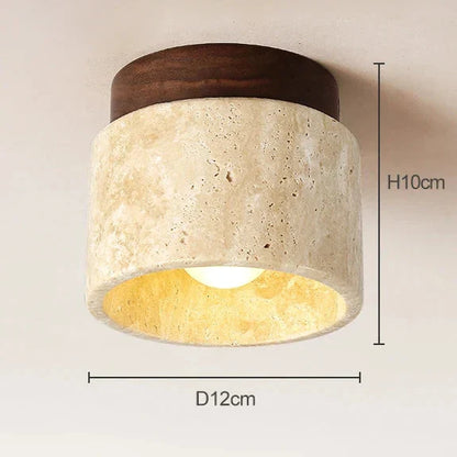 LED Plafondlamp Travertin - Retro & Modern Design-light decor-De Bazelaar