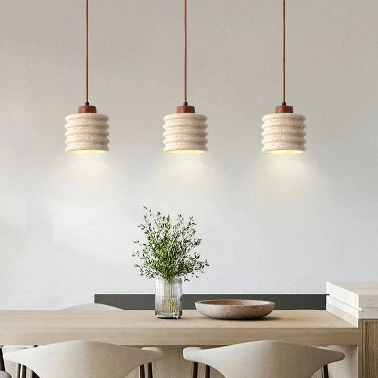 Luxe Travertin Hanglamp met LED – Crème Design-light decor-De Bazelaar
