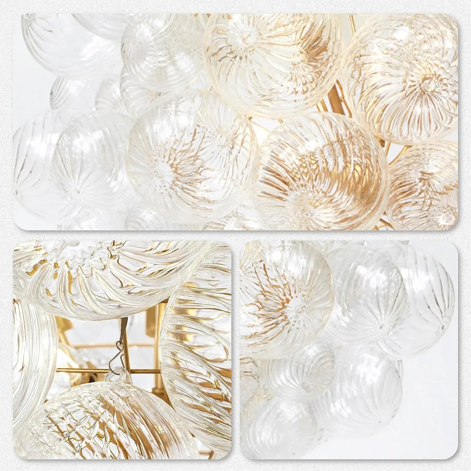 Cluster Ribbed Bubble Kroonluchter - Luxe en Stijlvol Design-light decor-De Bazelaar