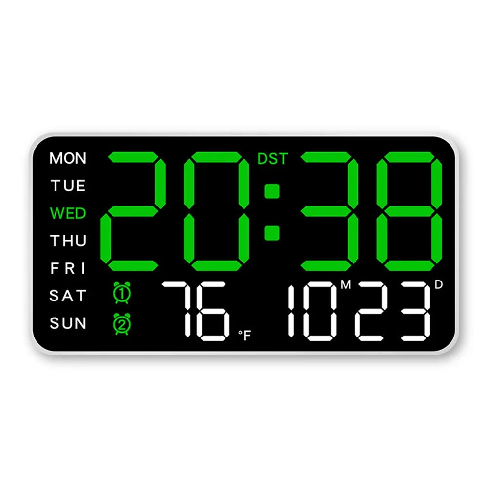Productiviteits LED Wekker - Kalender & Stem Geactiveerd - Slimme Organisatie-Wall Clocks-De Bazelaar
