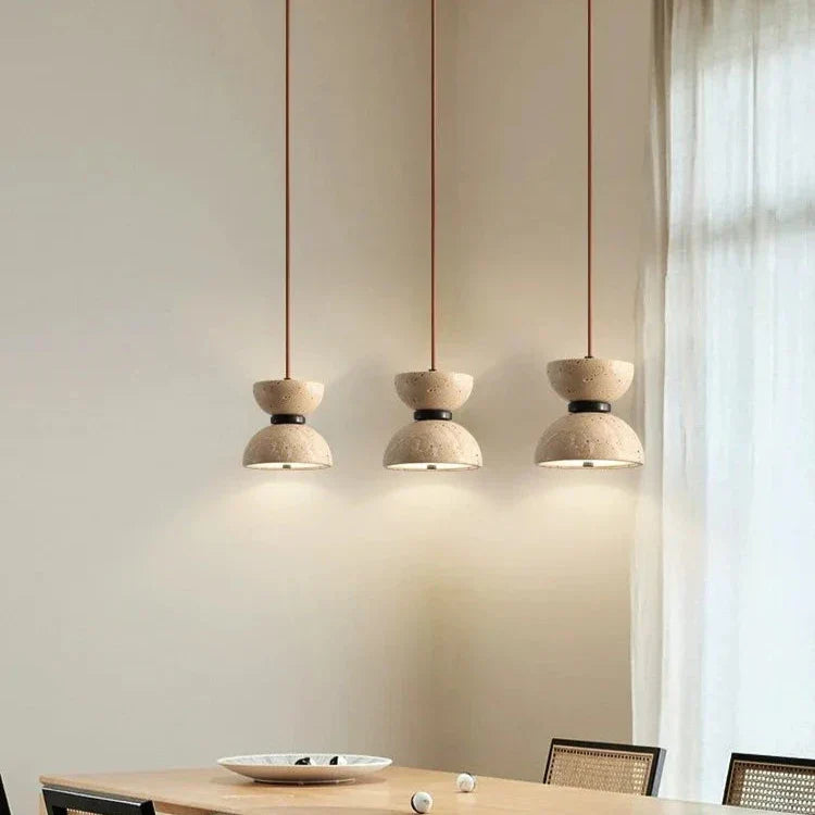LED Hanglamp Travertijnsteen – Minimalistisch Design-light decor-De Bazelaar