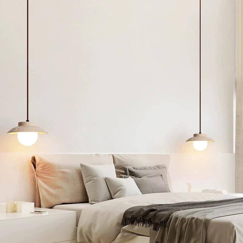 Elegante LED Hanglamp van Travertijn-light decor-De Bazelaar