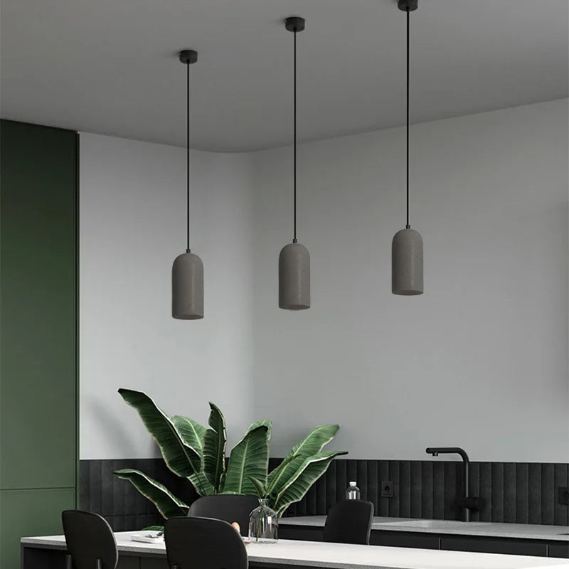 Minimalistische LED Hanglamp van Cement en Marmer-light decor-De Bazelaar