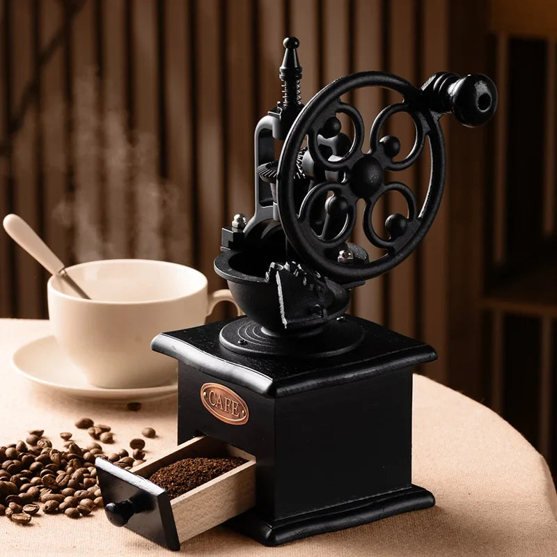 Vintage Metaal Koffiemolen - Handmatig - Keramische Kern - Unieke Smaak-Coffee & Tea-De Bazelaar