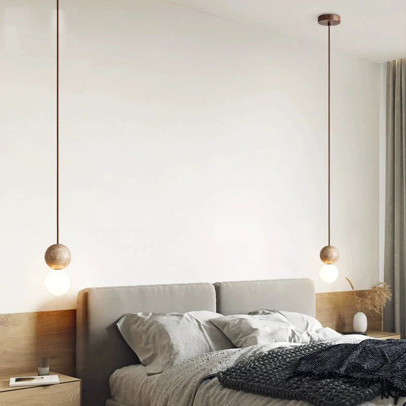 LED Hanglamp Creme Steen - Retro & Minimalistisch-light decor-De Bazelaar