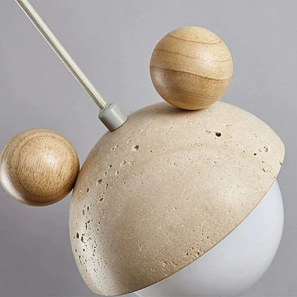 Elegante Micky Hanglamp van Travertin met LED-verlichting-light decor-De Bazelaar