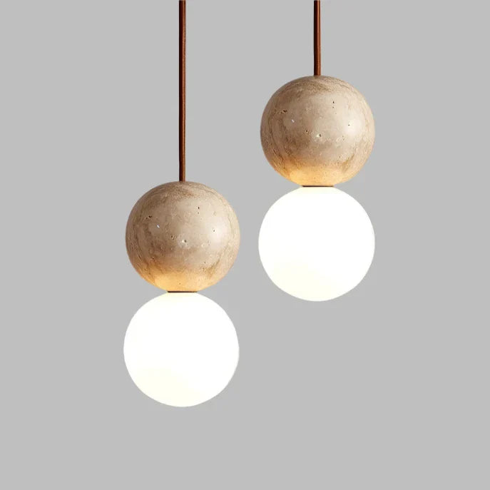LED Hanglamp Creme Steen - Retro & Minimalistisch-light decor-De Bazelaar