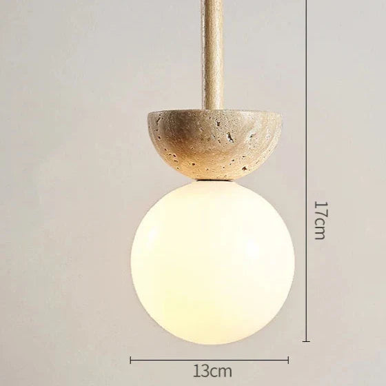 Ronde Travertin LED Hanglamp – Moderne Elegantie-light decor-De Bazelaar